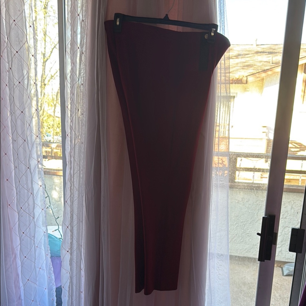 Red Maxi Pencil Skirt with Asymmetrical Style for Cocktail